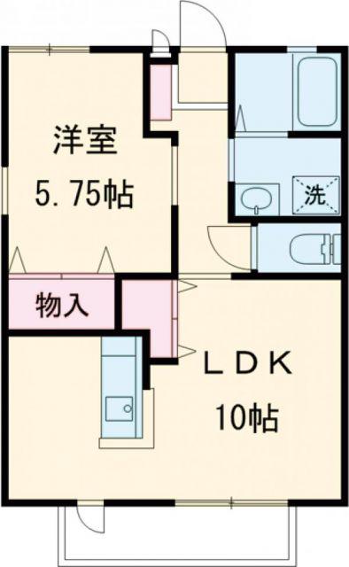 Kヒノデパナハイツ(1LDK/1階)の間取り写真