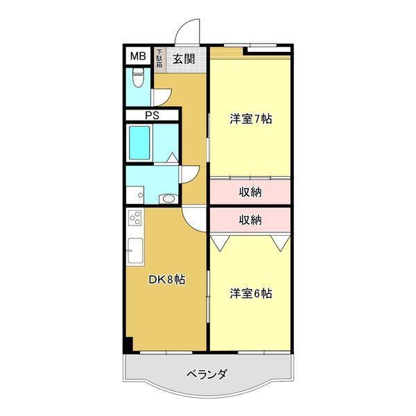 GRANDEG21K(2LDK/1階)の間取り写真