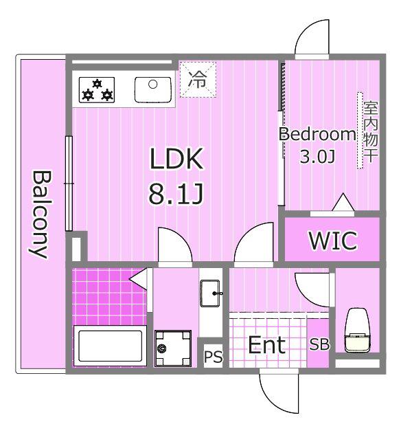 ディパイナ西寺尾(1LDK/2階)の間取り写真