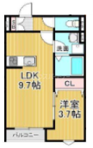 LA-CREA LKS(1LDK/3階)の間取り写真
