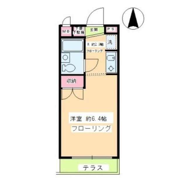 ファインコート等々力(1K/1階)の間取り写真