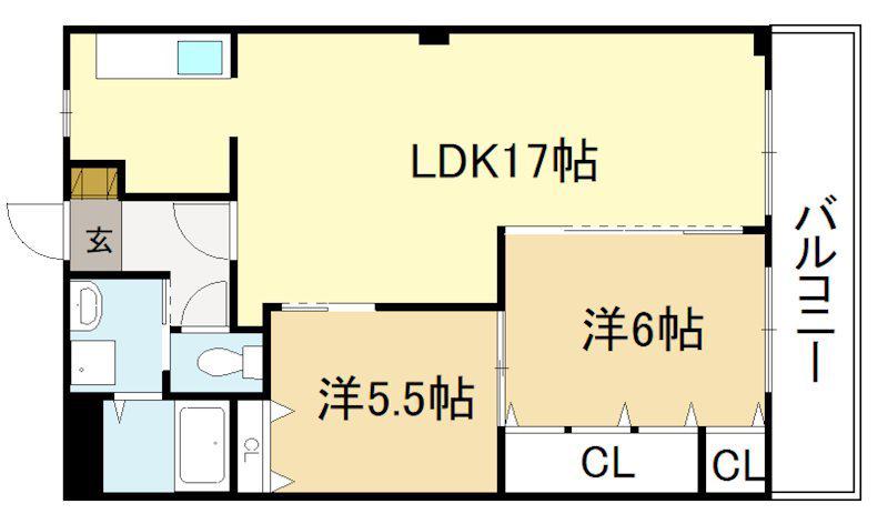 PALETTEHANA(2LDK/2階)の間取り写真