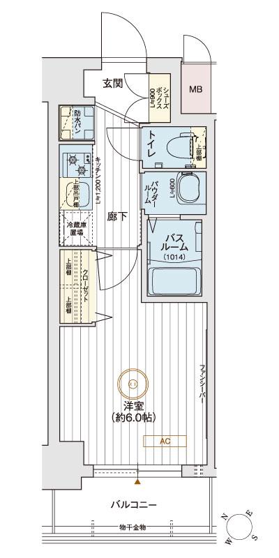 エステムコート名古屋金山サウスゲート(1K/12階)の間取り写真