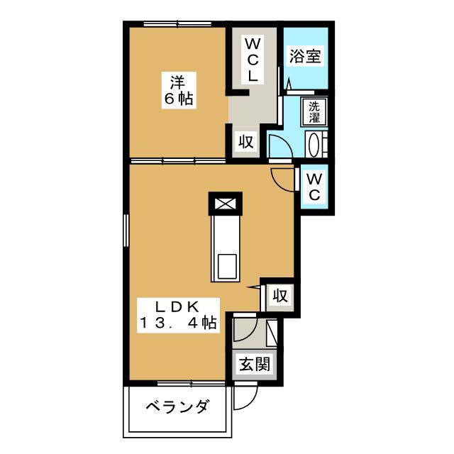 カーサ・結希 I(1LDK/1階)の間取り写真