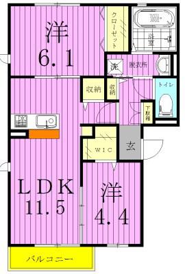 パークハイム(2LDK/2階)の間取り写真