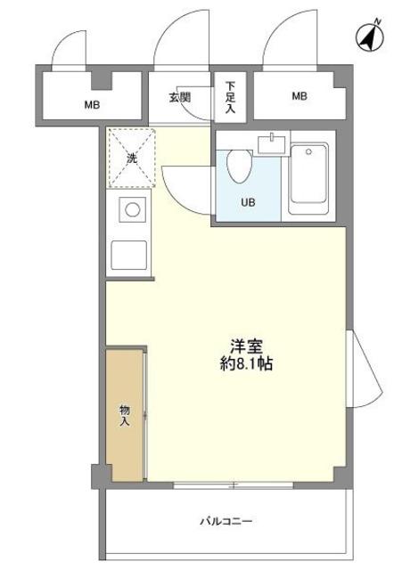 アービス白山(1K/2階)の間取り写真