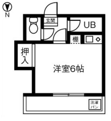 ブルーハイツ印田(ワンルーム/1階)の間取り写真