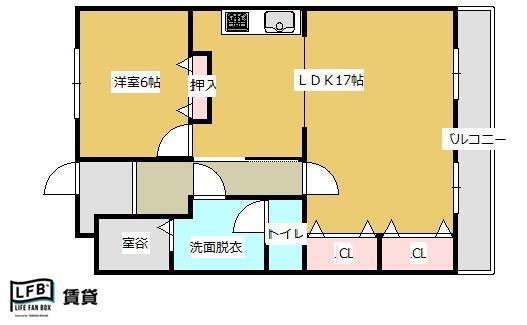 くさみ一木ビル(1LDK/7階)の間取り写真