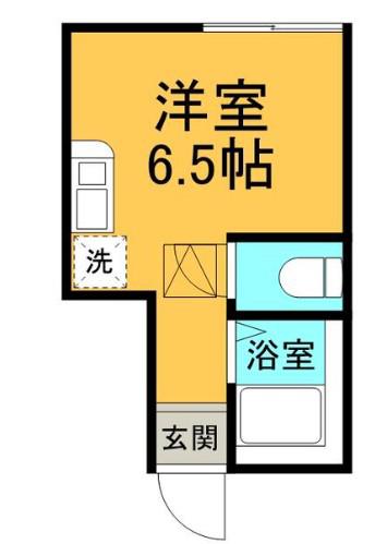 ヒルズ峰岡町B棟(ワンルーム/1階)の間取り写真