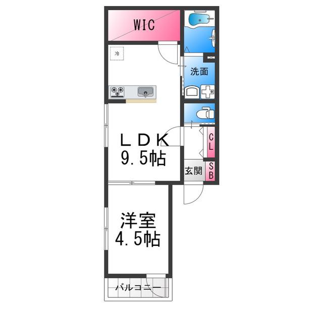 百舌鳥陵南町プロジェクト(1LDK/3階)の間取り写真