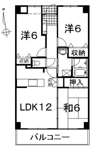 リビエール昭和町(3LDK/2階)の間取り写真