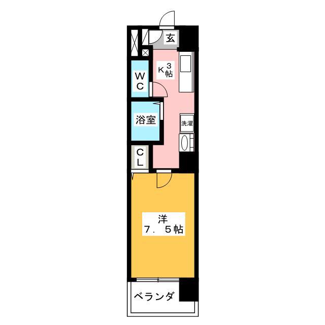 リアライズ岐阜駅前(1K/5階)の間取り写真