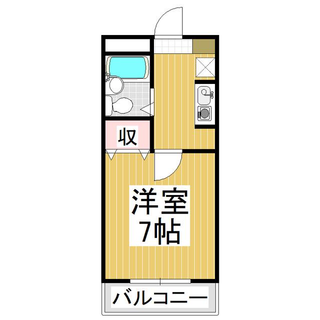 平林ピア III(1K/2階)の間取り写真