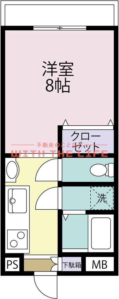 第3コーポ江頭(1K/4階)の間取り写真