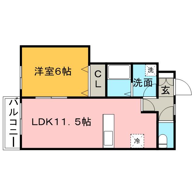 ヴィラ・クローバー(1LDK/1階)の間取り写真