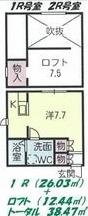 プリマG壱番館(ワンルーム/1階)の間取り写真