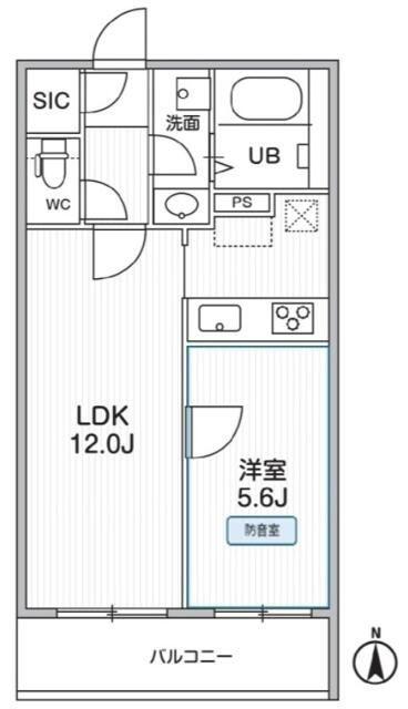 THE PALMS MUSE 新江古田(1LDK/1階)の間取り写真