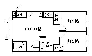 オーベルジュ7(2LDK/1階)の間取り写真