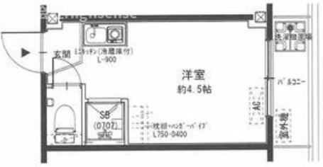 清水728ハイツ(ワンルーム/3階)の間取り写真