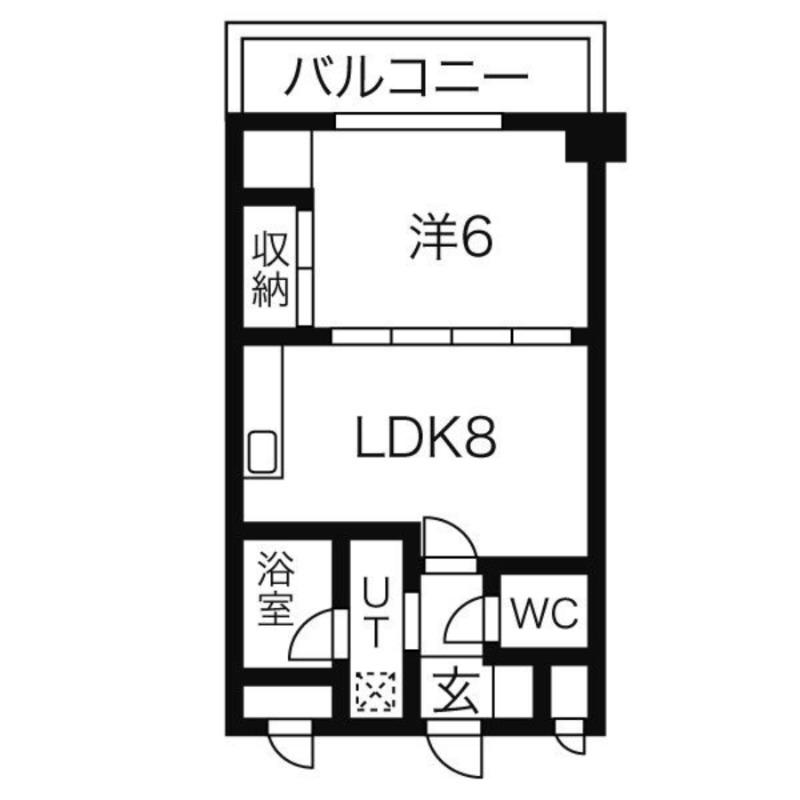 クリスタルコート(1DK/4階)の間取り写真