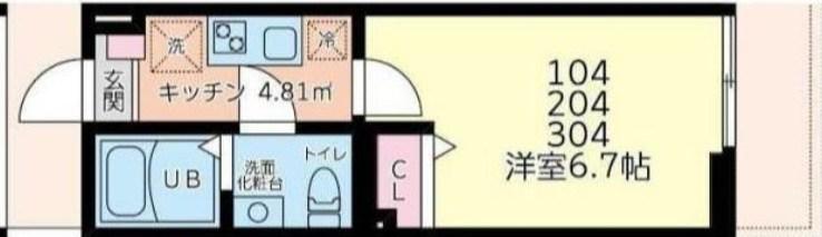 メグリオ三春町(1K/1階)の間取り写真