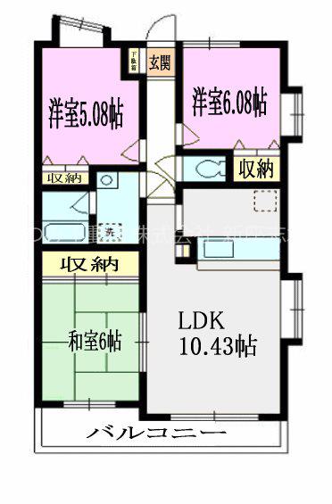 クレッセント(3LDK/2階)の間取り写真