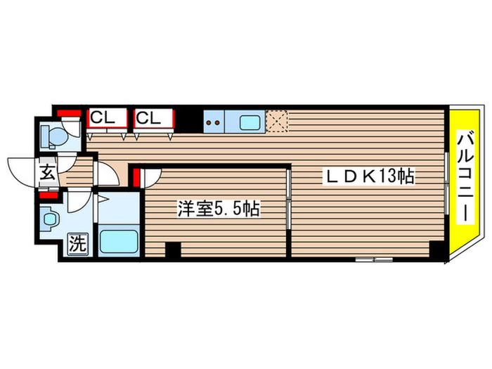 KENEDIX千葉中央(1LDK/7階)の間取り写真
