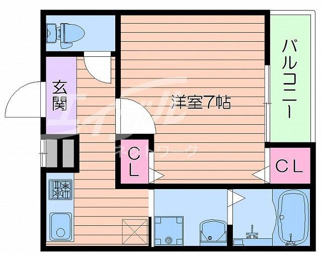 フジパレス垂水町III番館(1K/2階)の間取り写真