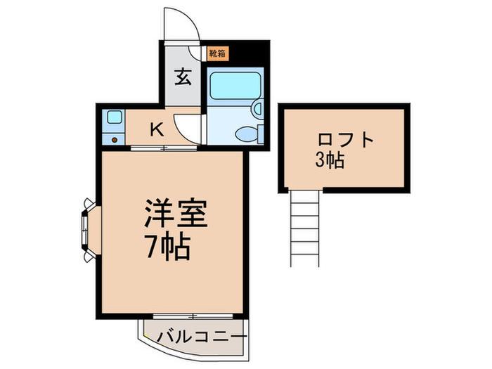 リノハイム田園調布(1K/2階)の間取り写真