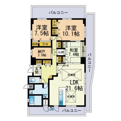 ウィステリア(3SLDK/5階)の間取り写真