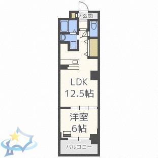 マルベリーガーデン512(1LDK/9階)の間取り写真