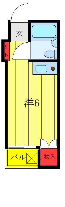 アマリンハイツ(ワンルーム/2階)の間取り写真