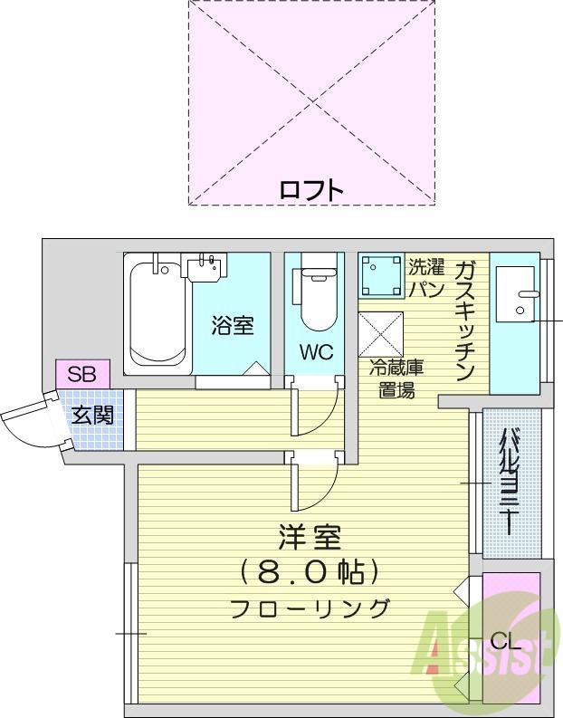 レジデンス花壇センチュリー(1K/2階)の間取り写真