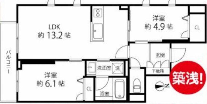 LIETO新中野(2LDK/3階)の間取り写真