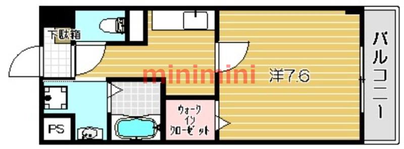 プラネット46(1K/1階)の間取り写真