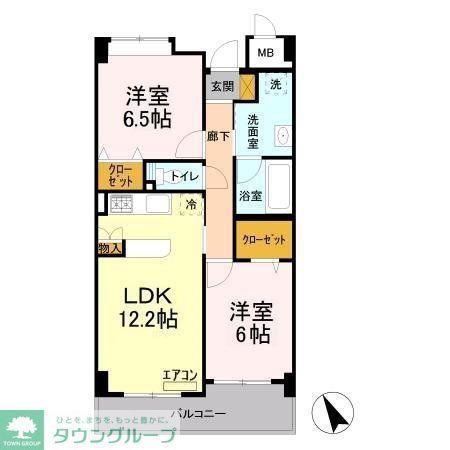 KREIZEND(2LDK/4階)の間取り写真