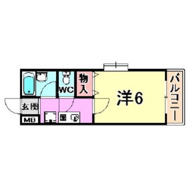 アルファコート(1K/2階)の間取り写真