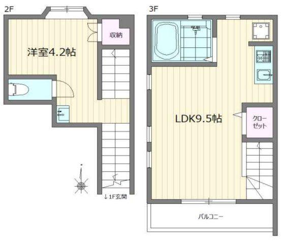テラフォート初台(1LDK/1階)の間取り写真