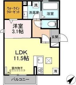 エスペランサ千種(1LDK/1階)の間取り写真