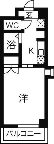 エトワール烏森(1K/3階)の間取り写真