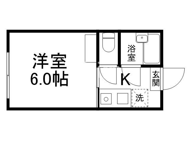 井忠ビル(1K/3階)の間取り写真