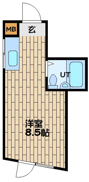 ベルビー豊田(ワンルーム/2階)の間取り写真