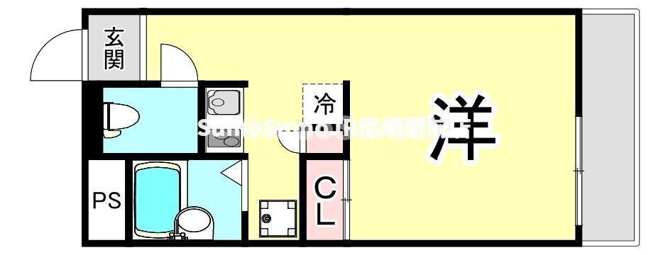 レオパレスエスポアール(1K/2階)の間取り写真