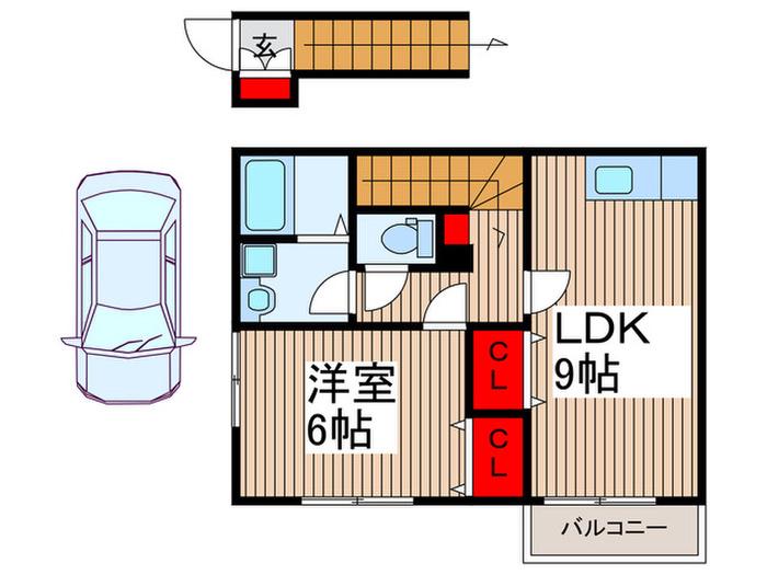 パナメゾン三佑(1LDK/2階)の間取り写真
