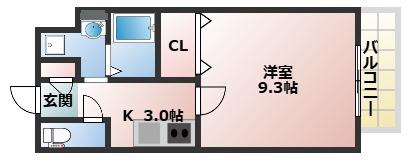 アンブランシェ(1K/3階)の間取り写真