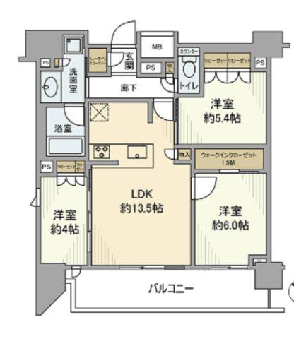リビオ蒲田ザ・ゲート(3LDK/12階)の間取り写真