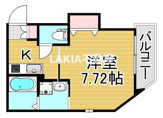 KURUMINO(1K/3階)の間取り写真