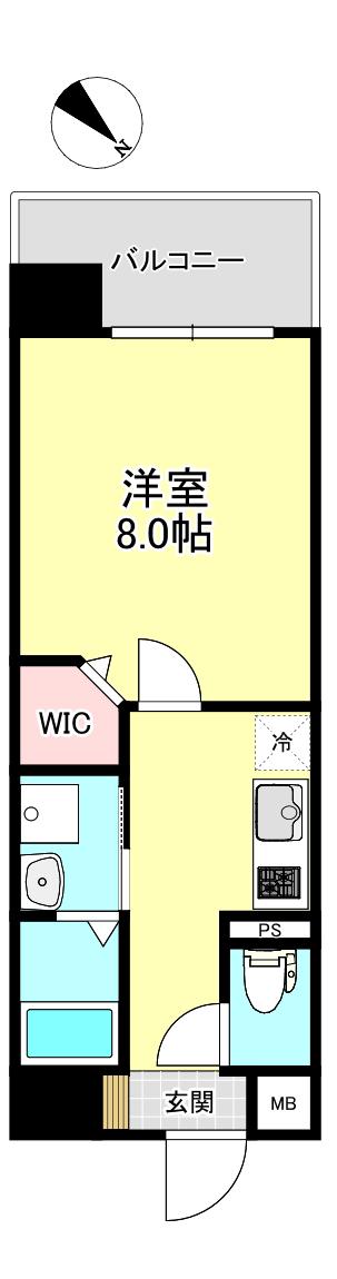 PRIME尾ノ上(1K/6階)の間取り写真