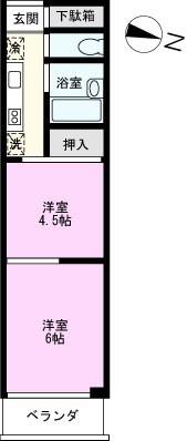 センチュリー山中(2K/2階)の間取り写真