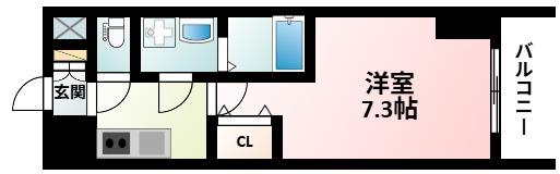 S-RESIDENCE新大阪ウエスト(1K/5階)の間取り写真